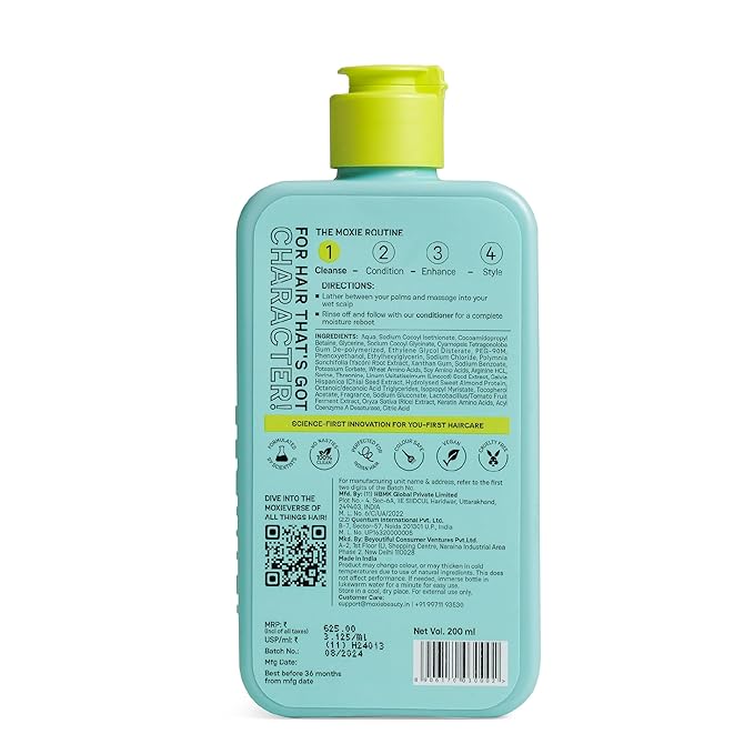 Moxie Beauty Shampoo For Frizzy Dry Wavy & Curly Hair - 200 ml
