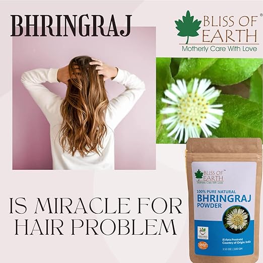 Bliss of Earth Bhringraj Powder Orgnaic Herbal - 100 gms