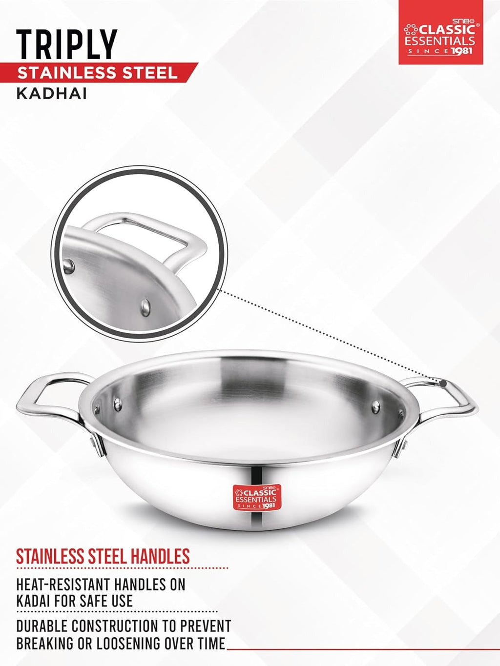 Classic Essentials Triply Kadhai 28cm 4L