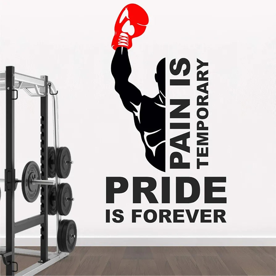 StickMe Gym Fitness Bodybuilding Office Sports Workout Boxing Inspirational Quotes Wall Sticker -SM792 Self-Adhesive Medium - 70 x 40 cm