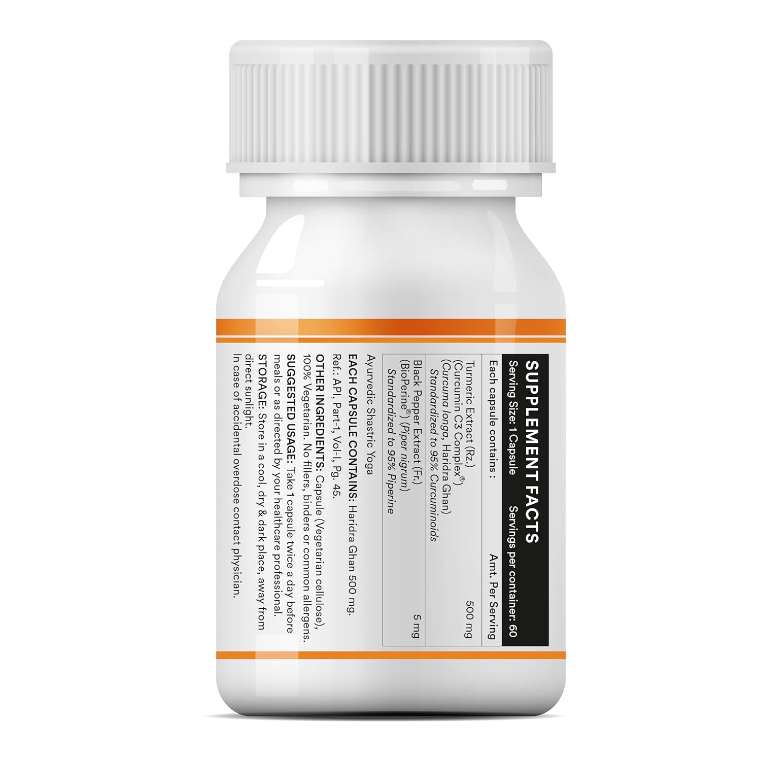 INLIFE Curcumin C3 Complex (95% Curcuminoids) 500 mg Turmeric with BioPerine (Piperine) Extract Supplement 5 mg - 60 Capsules (Pack of 1)