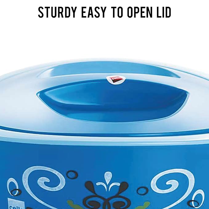Cello Hot Serve Insulated Inner Steel Casserole Set of 3 | Blue | Hot Box for Kitchen