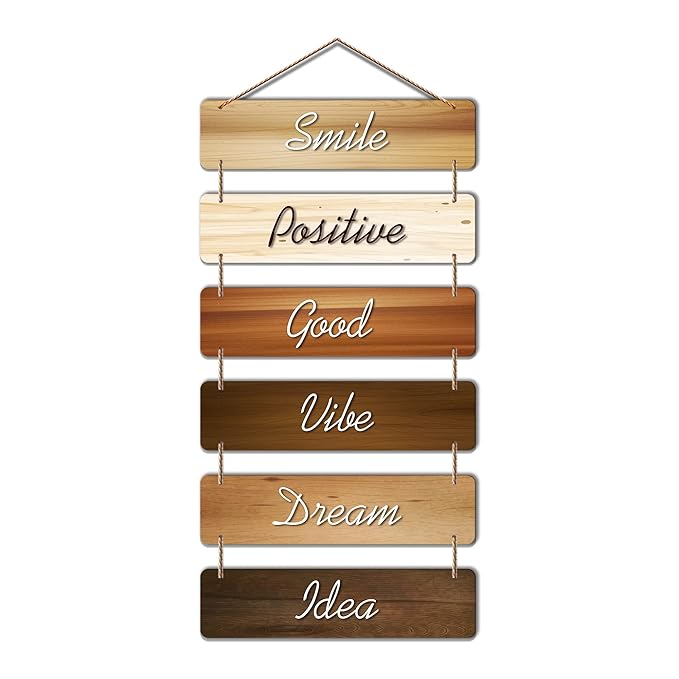 Artvibes Decorative Wall Hanging Wooden Art Decoration Item for Living Room | Mdf Wall Decoration | Set of 6