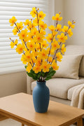 Artificial Cherry Blossom Pink Faux Silk Flower Stick for Vase 55 cm Reusable Realistic Flowers Yellow