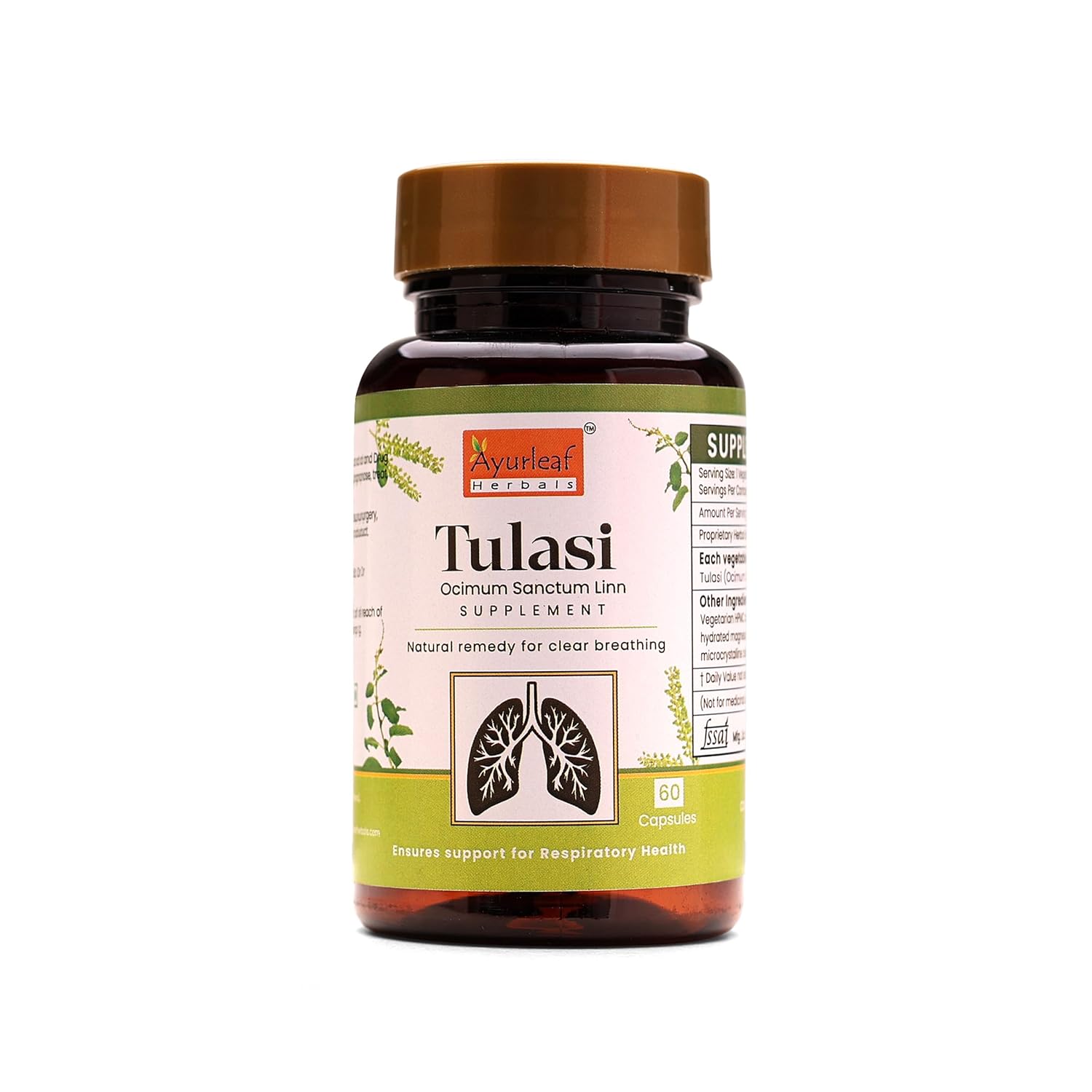 Ayurleaf Herbals Tulsi Capsules - 60 Caps