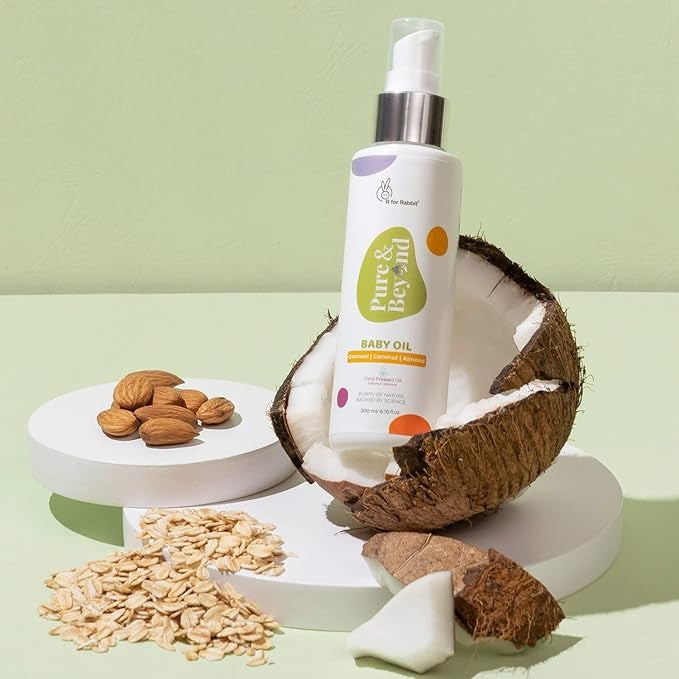 R for Rabbit Pure & Beyond Baby Oil with Cold Pressed Organic Almond and Coconut - 200 ml