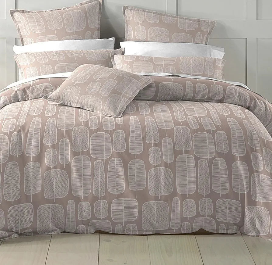 The Home Style Cotton Elastic Fitted All Around Printed King Size Double Bed Bedsheet wih 2 Pillow Cover Vanilla Latte