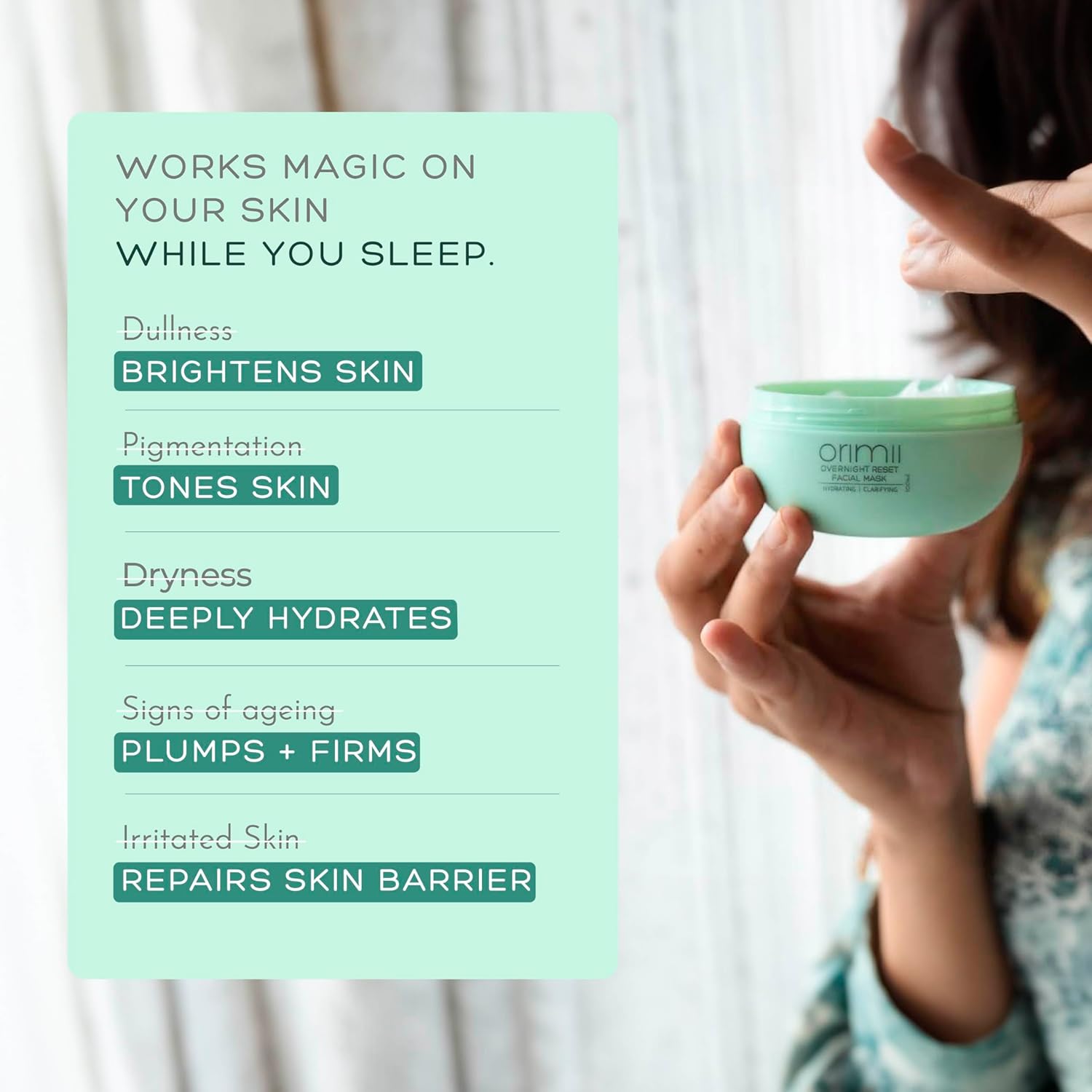 Orimii Sleeping Face Mask Cream Gel For All Skin Types - 100 ml