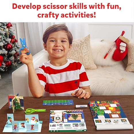 Skillmatics Art & Craft Christmas Kit Snip Snip Holiday Magic Practice Scissor Skills with Activity Book