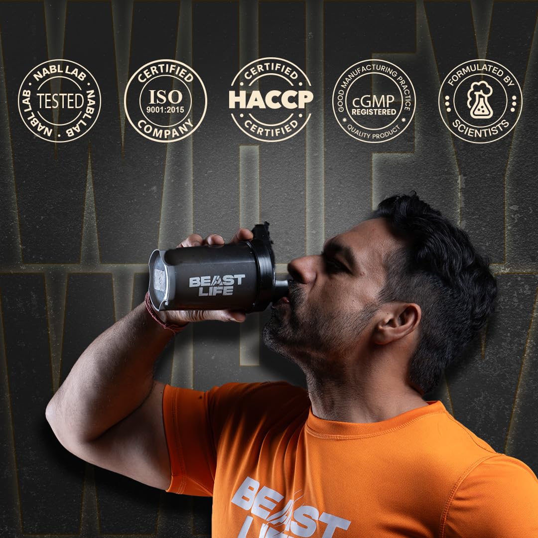 BeastLife Whey Protein Sachets 300 Gram | Rich Chocolate Flavour | 24g Protein, 5.3g BCAA, Ultrasorb Tech | High Absorption for Muscle Gain | Fast Recovery | Sports Nutrition | Travel-Friendly Nutrition | Easy to Carry & Use Anywhere