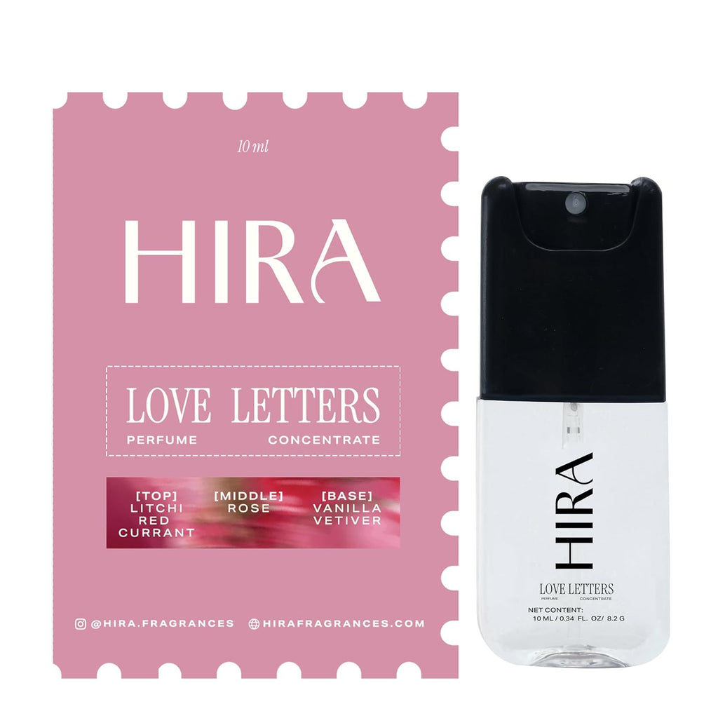 HIRA Love Letters Perfume for Women 10 ml |Warm Vanilla, Fruity & Floral Eau De Parfum for Date Nights & Everyday Wear| 8 Hours Long Lasting Perfume for Woman |Skin Friendly | Gifts for Woman, Mom