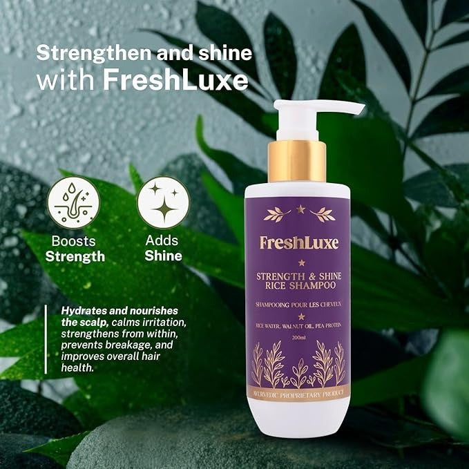 FreshLuxe Strength & Shine Rice Water Shampoo - 200 ml