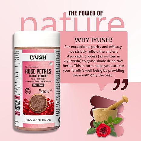 Iyush Herbal Ayurveda Organic Rose Petal Powder