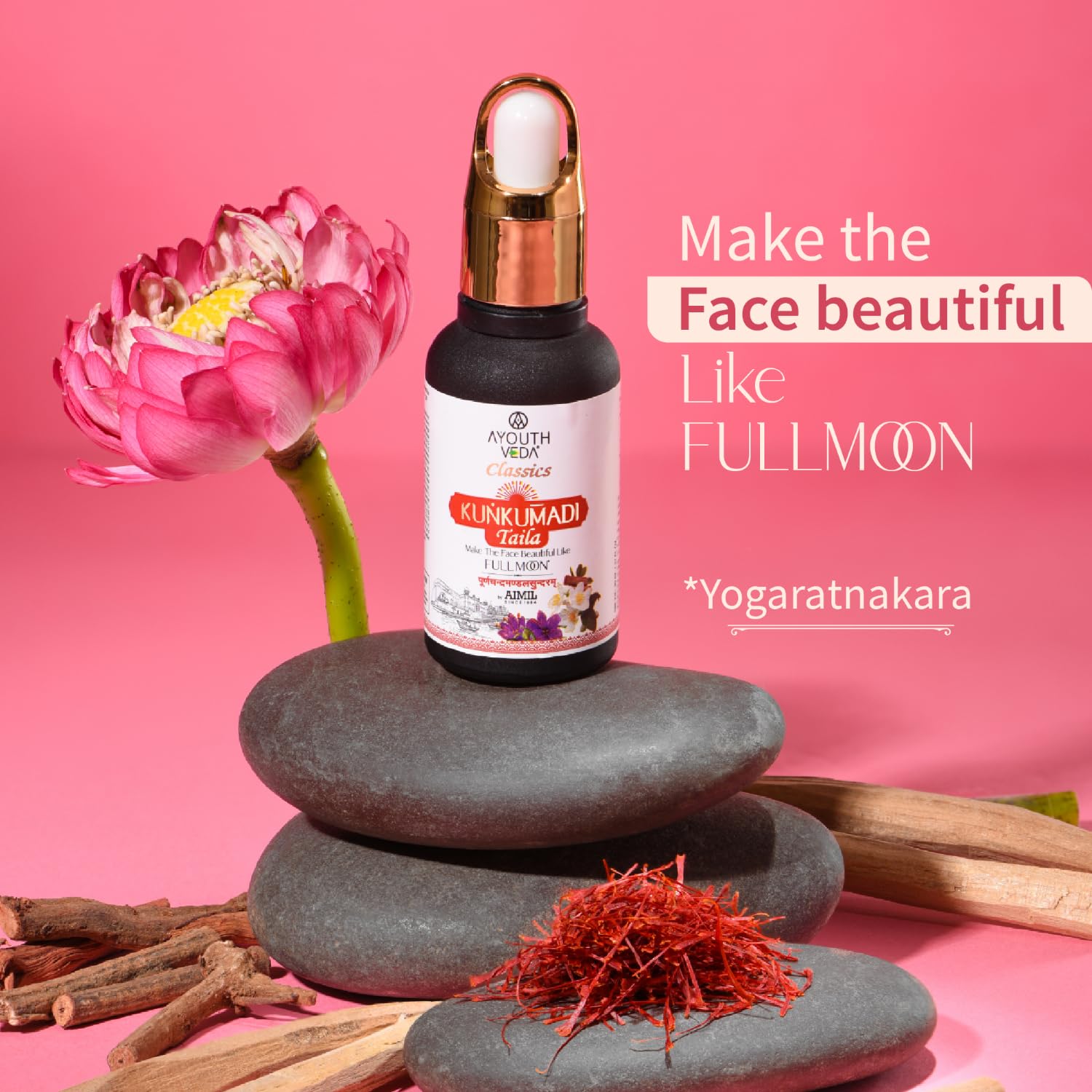 Ayouthveda Kunkumadi Taila Facial Oil For Natural Skin Illuminator | Repairs Damage Skin With Pure Saffron & Herbs | Ayurvedic Beauty Facial Oil For Glowing & Nourishing Skin (Pack Of 1-30ml each)