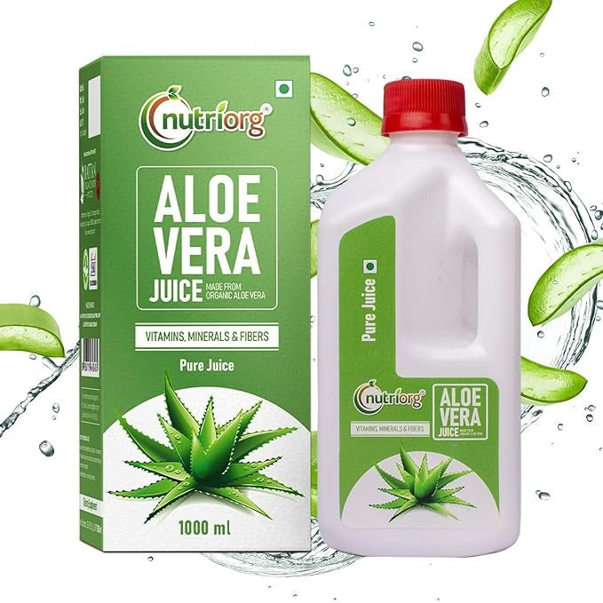 Nutriorg Organic Aloe Vera Juice with Pulp - 1 Ltr