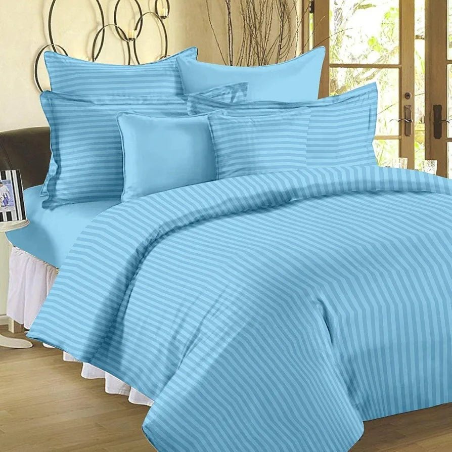 Purav Light Microfiber Flat Double Bed Bedsheet 2 Pillow Covers for King Size Bed 340 TC Feroji Color