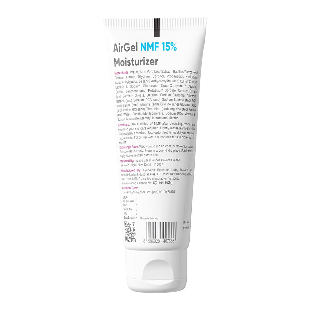 Cos-IQ AirGel NMF 15% Face Moisturizer For Oily to Normal Skin | Fast Absorbing Lightweight For Women & Men | 100ml