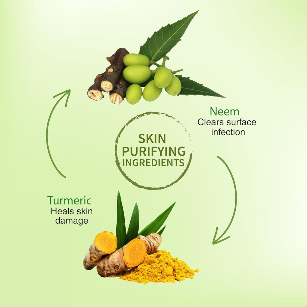 Ayouthveda Neem and Turmeric Herbal Soap | Antiseptic Bathing Soap with Natural Fragrance | Prevents Skin Disease With Neem & Turmeric | For Glowing & Acne Free Skin (Pack of 1-100gm)