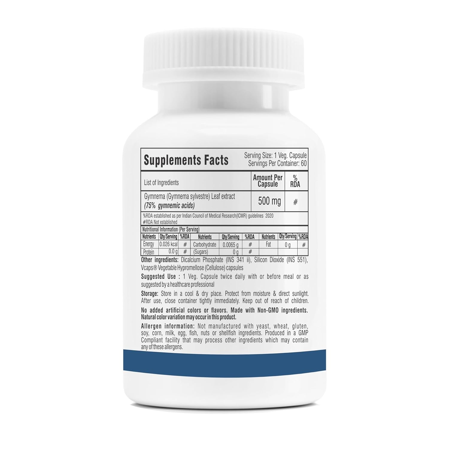 Trexgenics GYMNEMA (Bioactive 75% gymnemic acids) 500mg Sylvestre Glycemic/Sugar, Pancreatic Health Support (60 Vcaps) (1)