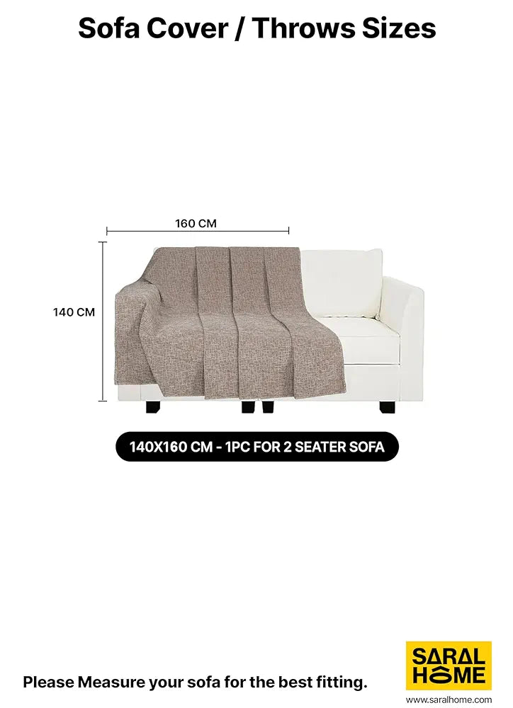 Saral Home Chenille 2 Seater Sofa Cover Throw Colour Navy
