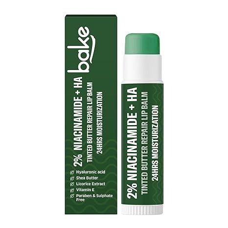 Bake 2% Niacinamide + Hyaluronc Acid Tinted Butter Brightening Lip Balm 24 Hour Moisturization - 5 gms
