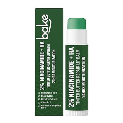 Bake 2% Niacinamide + Hyaluronc Acid Tinted Butter Brightening Lip Balm 24 Hour Moisturization - 5 gms
