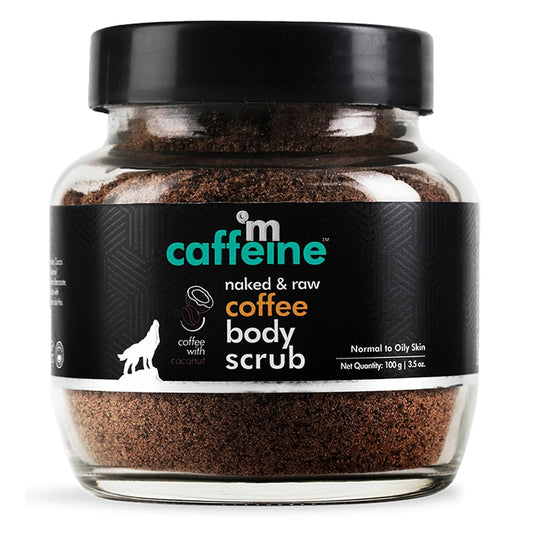 mCaffeine Exfoliating Coffee Body Scrub Powder Jar for Tan Removal&Soft-Smooth Skin|De-Tan Bathing Scrub With Coconut Oil,Removes Dirt&Dead Skin From Neck,Knees,Elbows&Arms| All Skin Types-100Gm