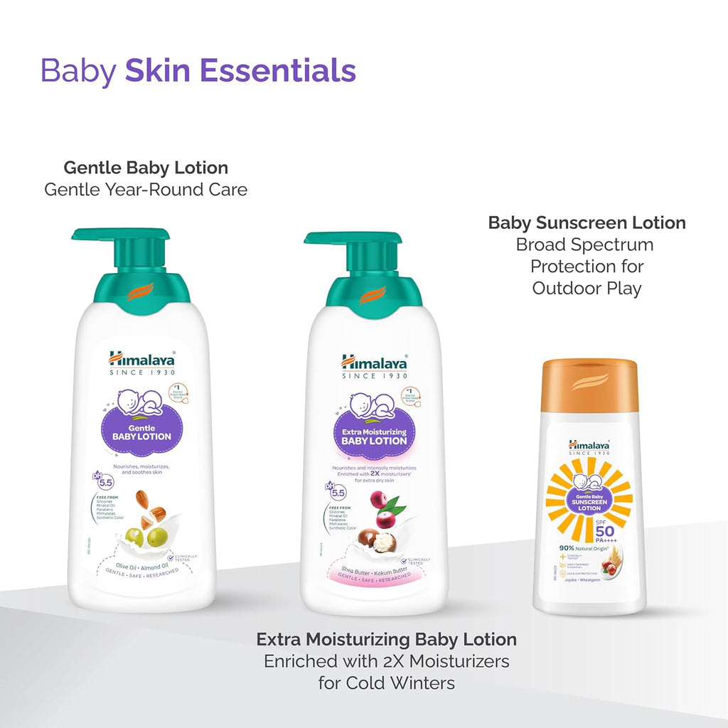 Himalaya Gentle Baby Sunscreen Lotion 50ml | SPF 50 PA++++ | UVA & UVB Broad Spectrum Protection For All Skin Types | With Jojoba Oil & Vitamin E | Non-Greasy, No White Cast|