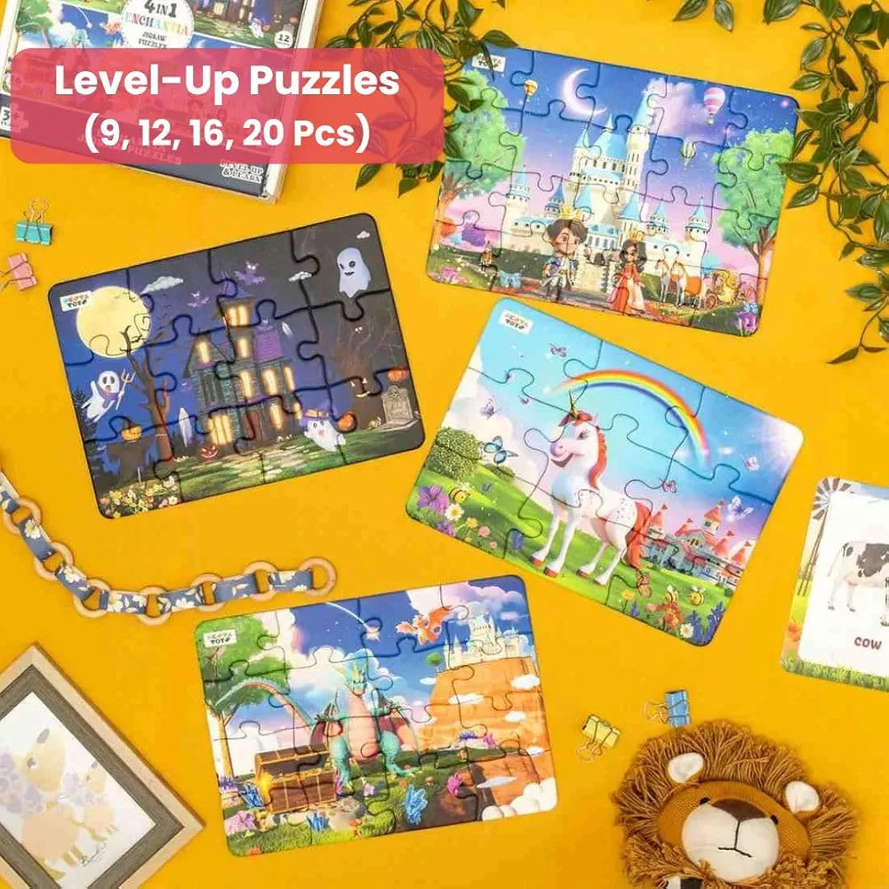 Nesta Toys Floor Puzzle & Game 4 in 1 Jigsaw Puzzle Enchantia Educational Toy, Gifts for Boys & Girls Ages 2, 3, 4, 5, 6 Years