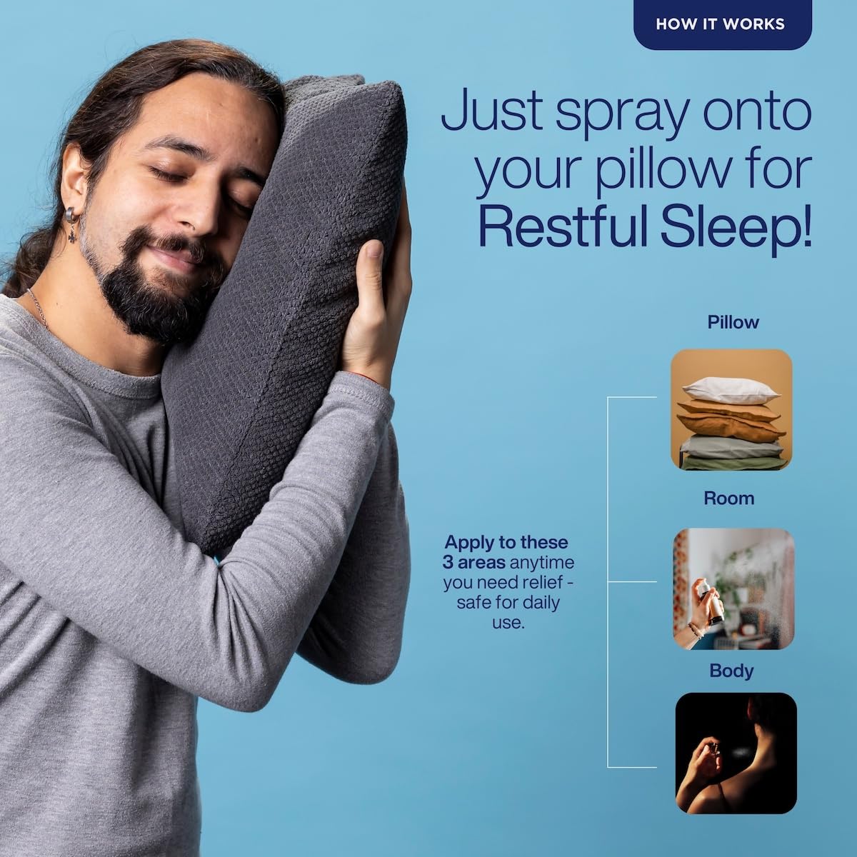 PURETIVE Deep Sleep Pillow Mist | Sleep Mist | Body+Linen+Room | 100% Pure with Essential Oil | Reduce Tension & Restless Sleep | Promotes Restful & rejuvenating sleep | 100ml