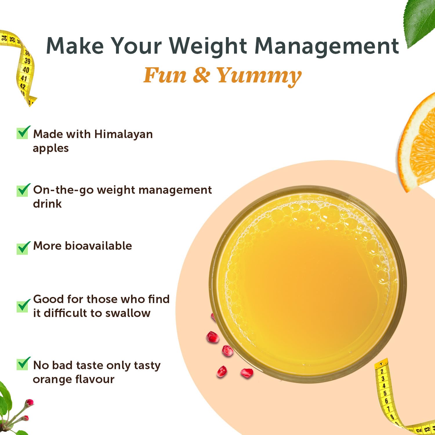 Neuherbs Plant Based Apple Cider Vinegar With Mother 20 Effervescent Tablets (Orange Flavour) For Weight Management | Rich in Antioxidants with Vitamin B6 & B12 | Zero Added Sugar | Gluten Free