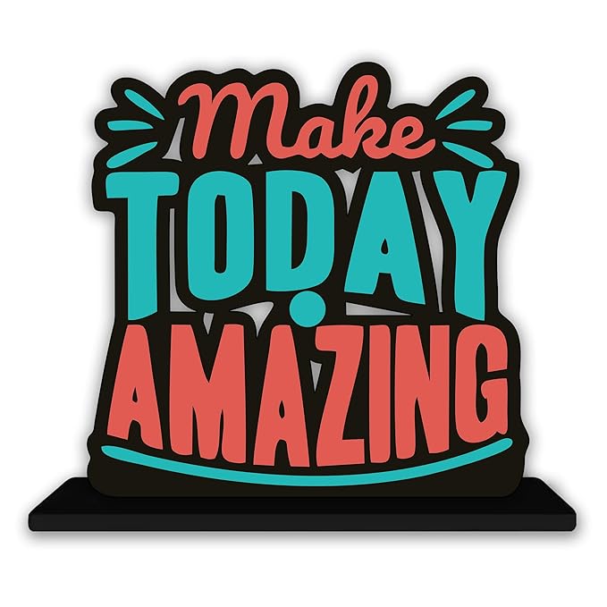 Artvibes Wooden Idols and Figurine Make Today Amazing Quotes Table Decoration for Office Desk | Home Decor | Living Room
