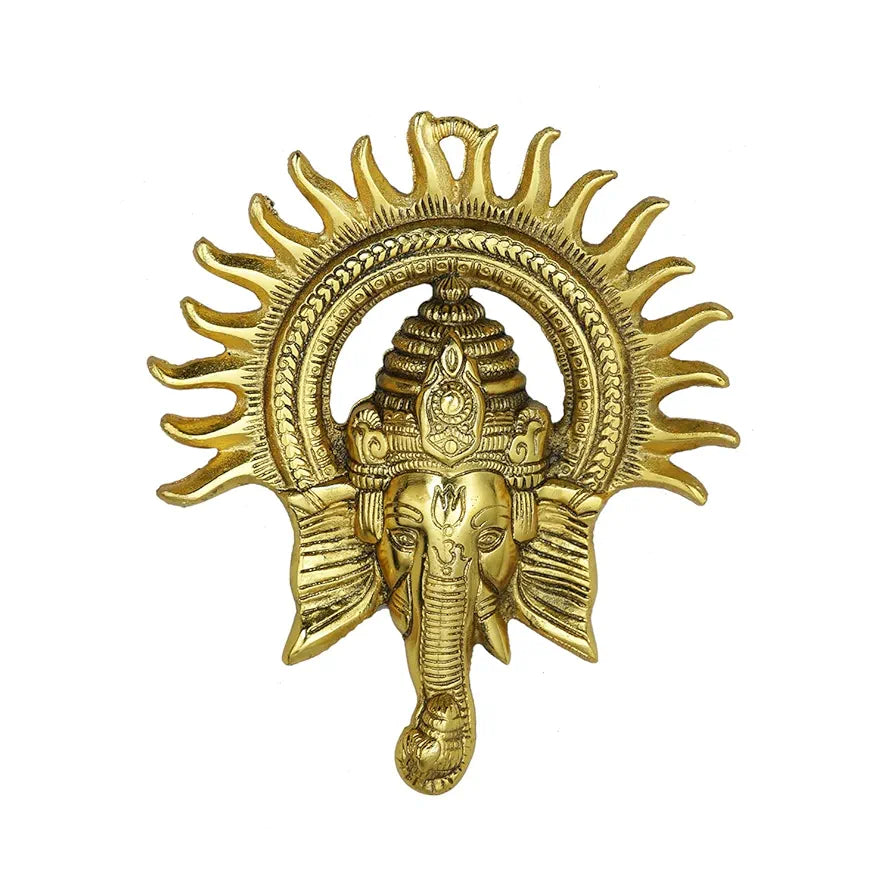 Ganesha Sun Decorative Metal Wall Hanging Art Ganpati Ganesh Showpiece