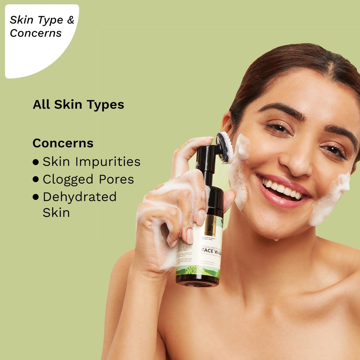 Pilgrim Spanish Foaming Face Wash With Kiwi Extracts & Aloe For Skin Hydration -120 ml