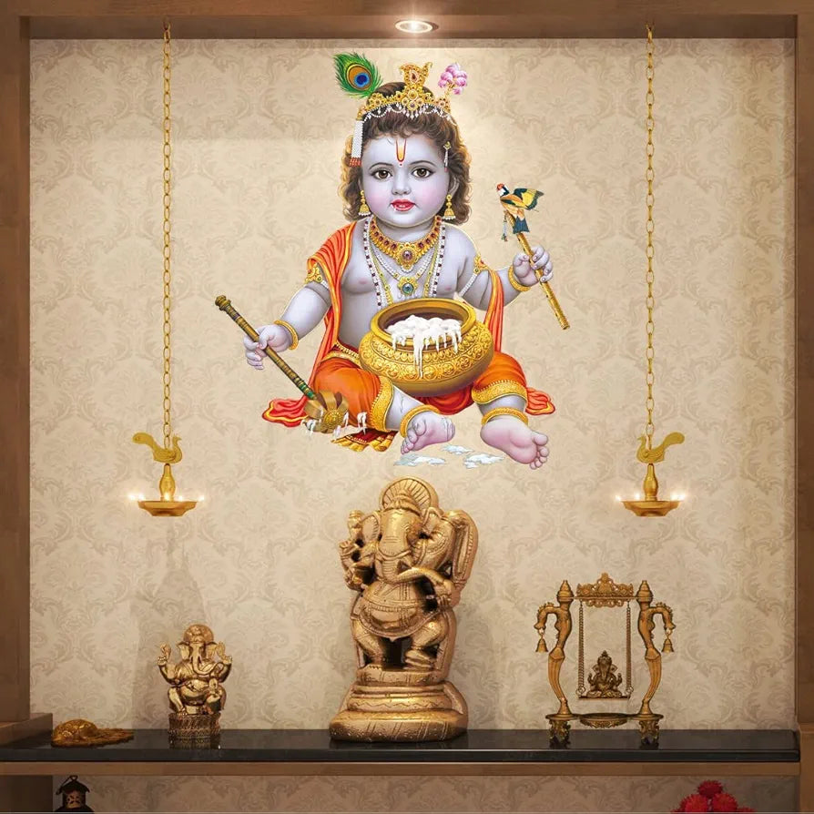 Rangoli Large Wall Sticker Multicolor Vinyl Makhanchor Modern Art 50 or 70 cm Religion
