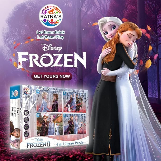 Ratna's 4 in 1 Disney Jigsaw Puzzle 140 Pieces for Kids | 4 Jigsaw Puzzles 35 Pieces Each | Frozen