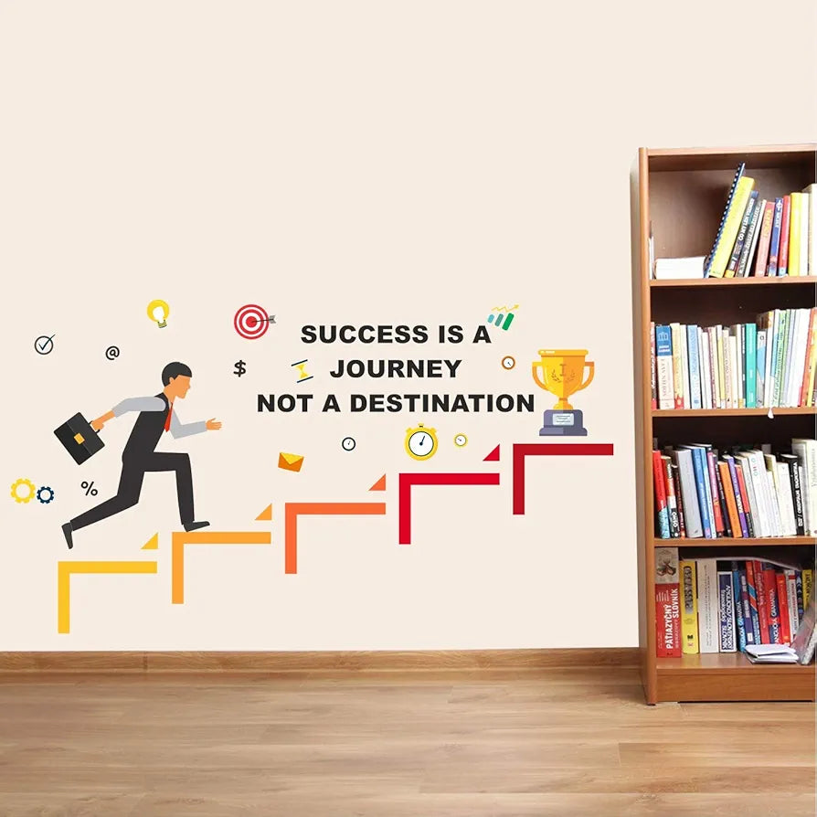 StickMe Success is a Journey Office Inspiration Motivational Quotes Wall Sticker Medium - 100 x 55 cm