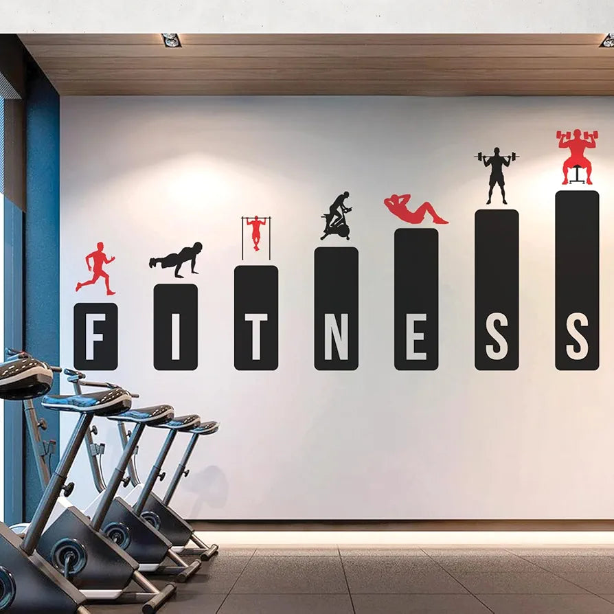 StickMe Gym Fitness Workout Body Building Motivation Sports Wall Sticker Premium Large - 170 x 80 cm