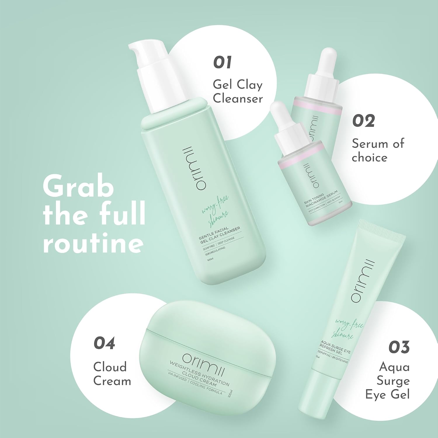 Orimii Under Eye Cream for Dark Circles | Enriched with Arctic Cloudberry (Natural Vitamin C) For Skin Brightening; Cucumber & Green Tea For Puffiness & Wrinkles Reduction - Gel Based, Fragrance Free Cream (15ml)