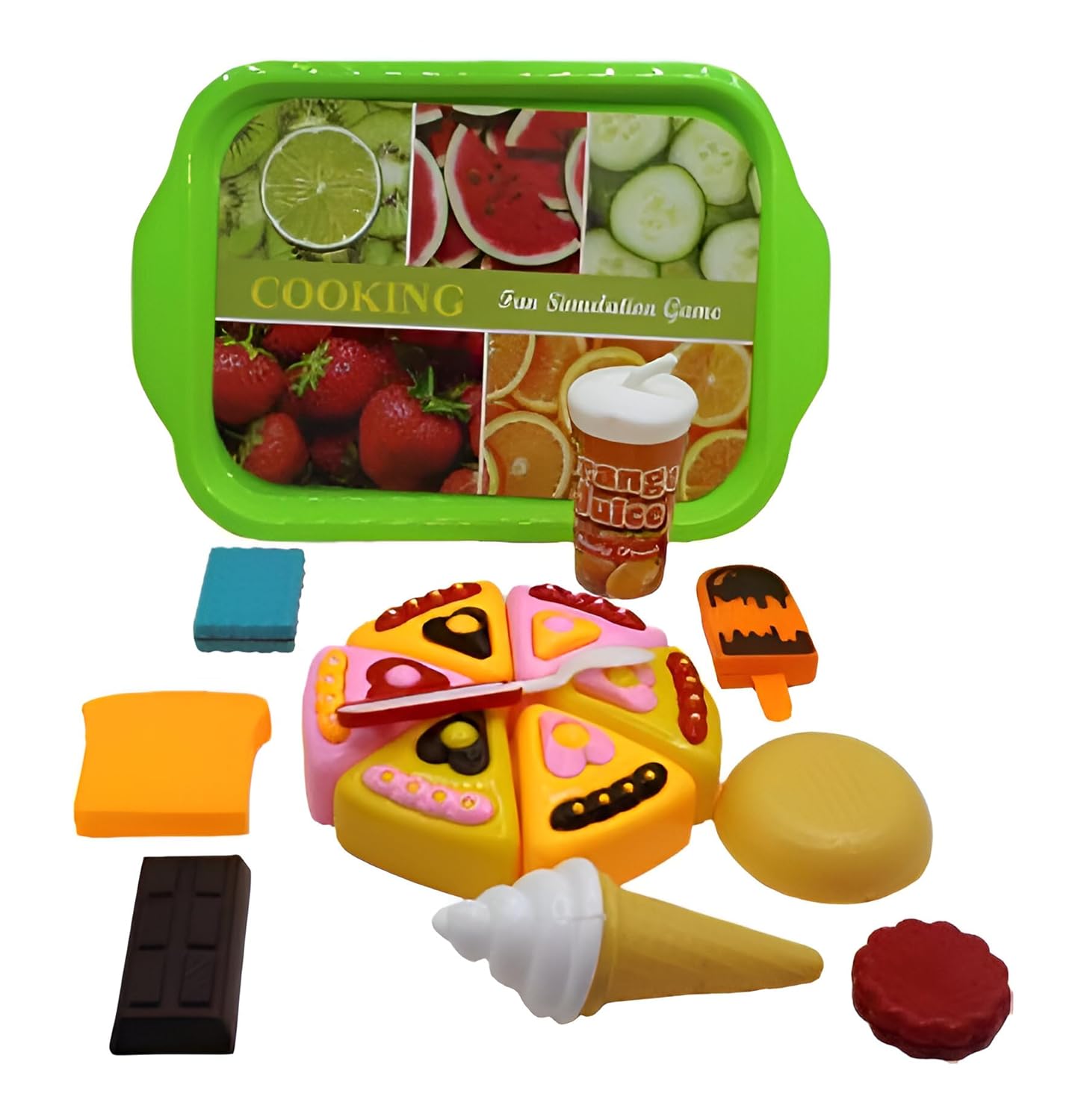 Tickles Realistic Sliceable Pizza Cutting Toy for Kids Pretend Play Toy 17 Pcs Multicolor