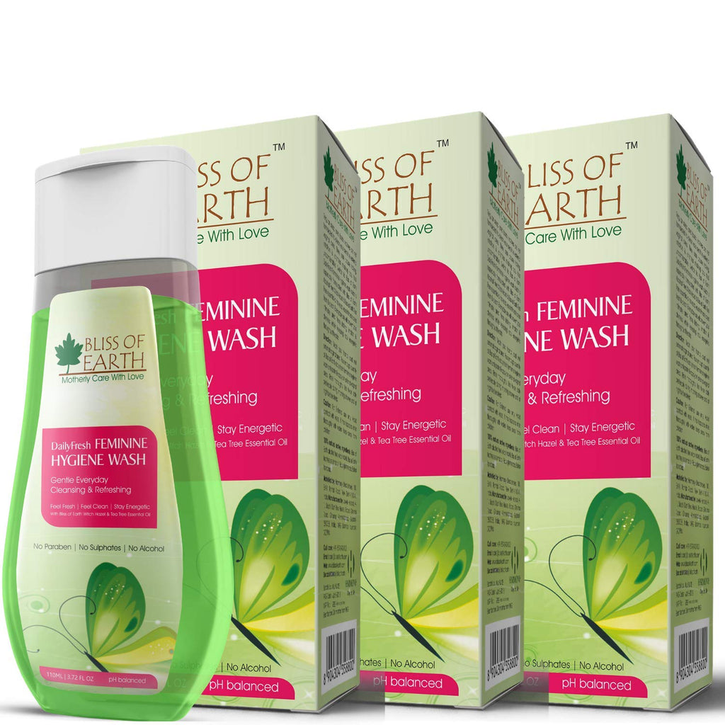 Bliss of Earth DailyFresh Feminine Hygiene Wash - 110 ml Each (Pack of 3)