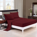 Trance Home Linen Zippered 100% Cotton 400 TC Plain Queen Size Duvet Cover Quilt Cover Blanket with 2 Pillow Covers Colour Maroon