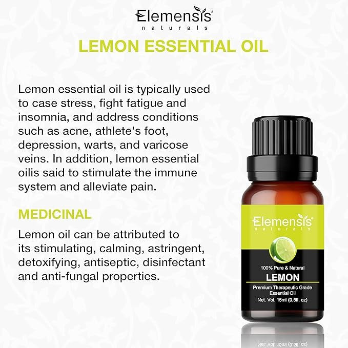Elemensis Naturals Lemon Essential Oil - 15 ml