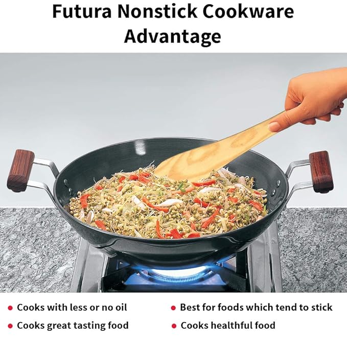 Hawkins Futura 2.5 Litre Deep Fry Pan Non Stick Kadai Flat Bottom Induction Kadhai