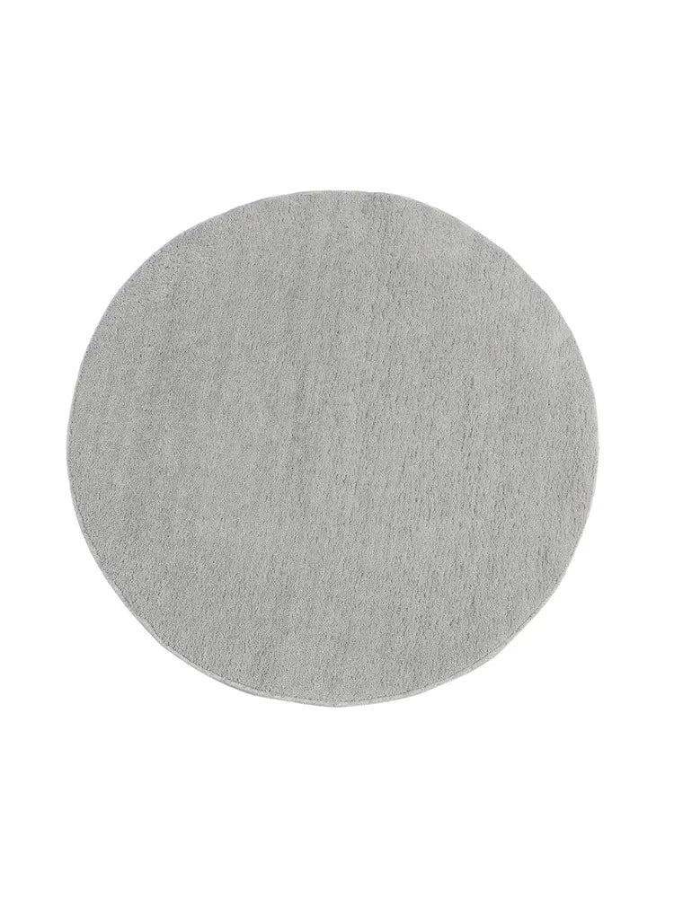 Saral Home Neo Shaggy Yarn Anti-Skid Round Mats Colour Grey
