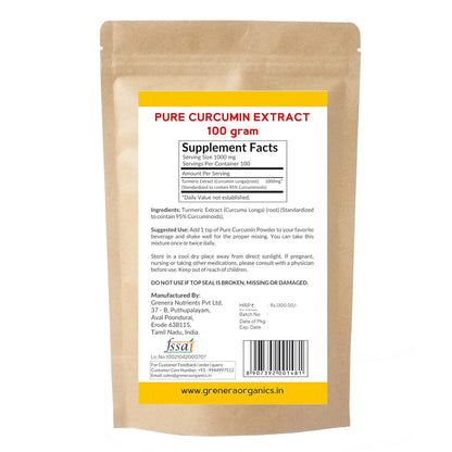 Grenera Pure Curcumin Extract Powder - 100 gms