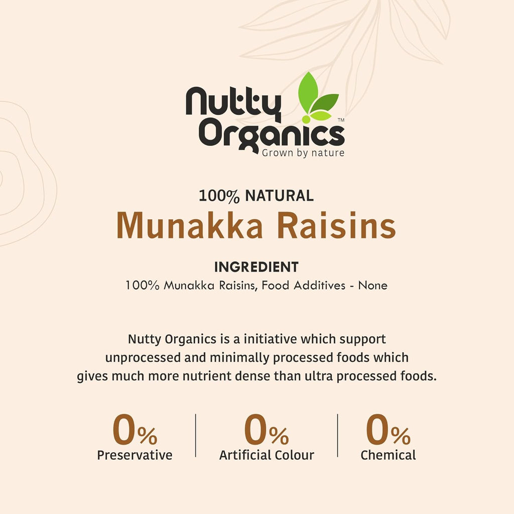 Nutty Organics Munaka Raisins 250 Gm | Nutritious| Rich in Iron | Tasty & Healthy Nuts Dry Fruits | Rich in Protein
