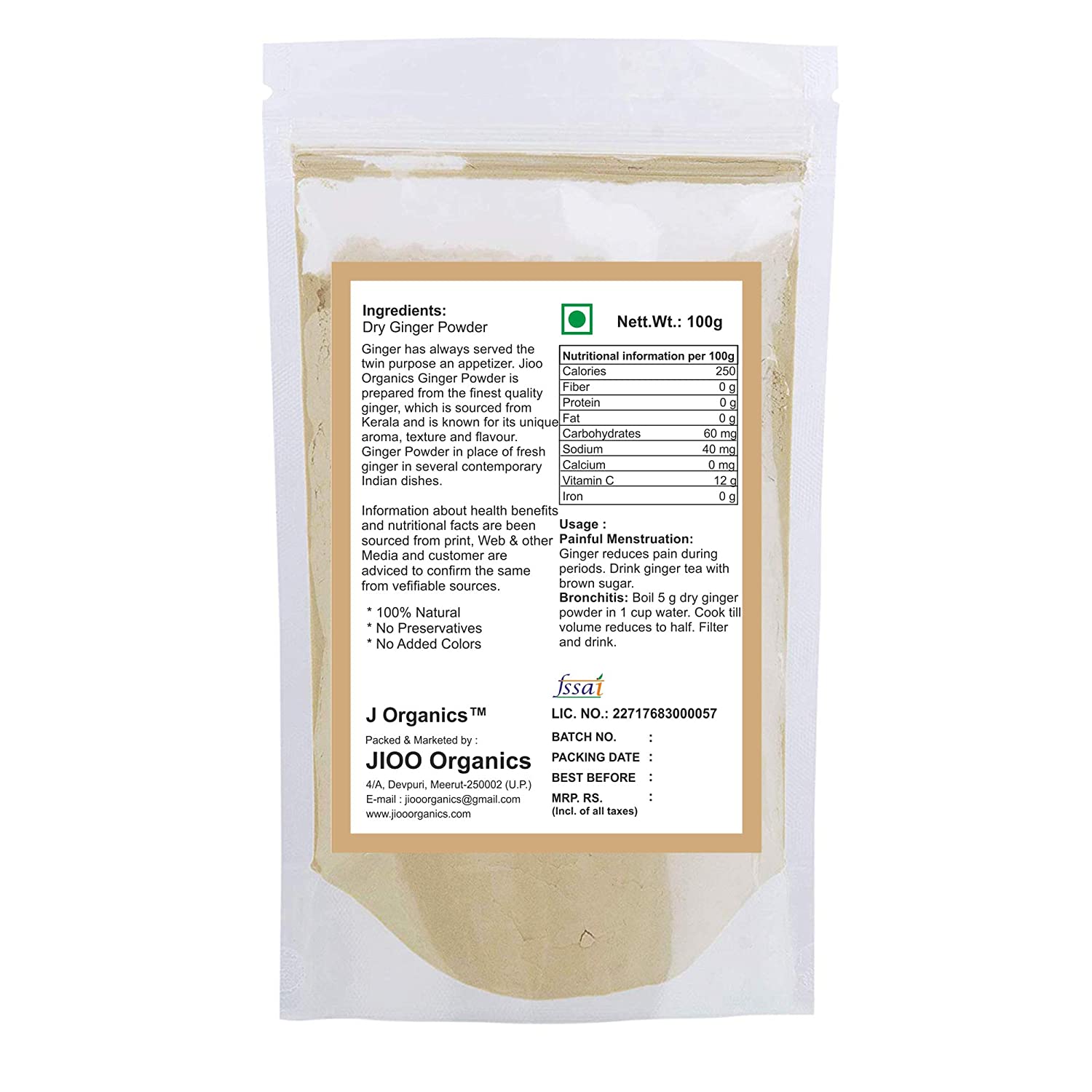 Jioo Organics Ginger Powder - 100 gms