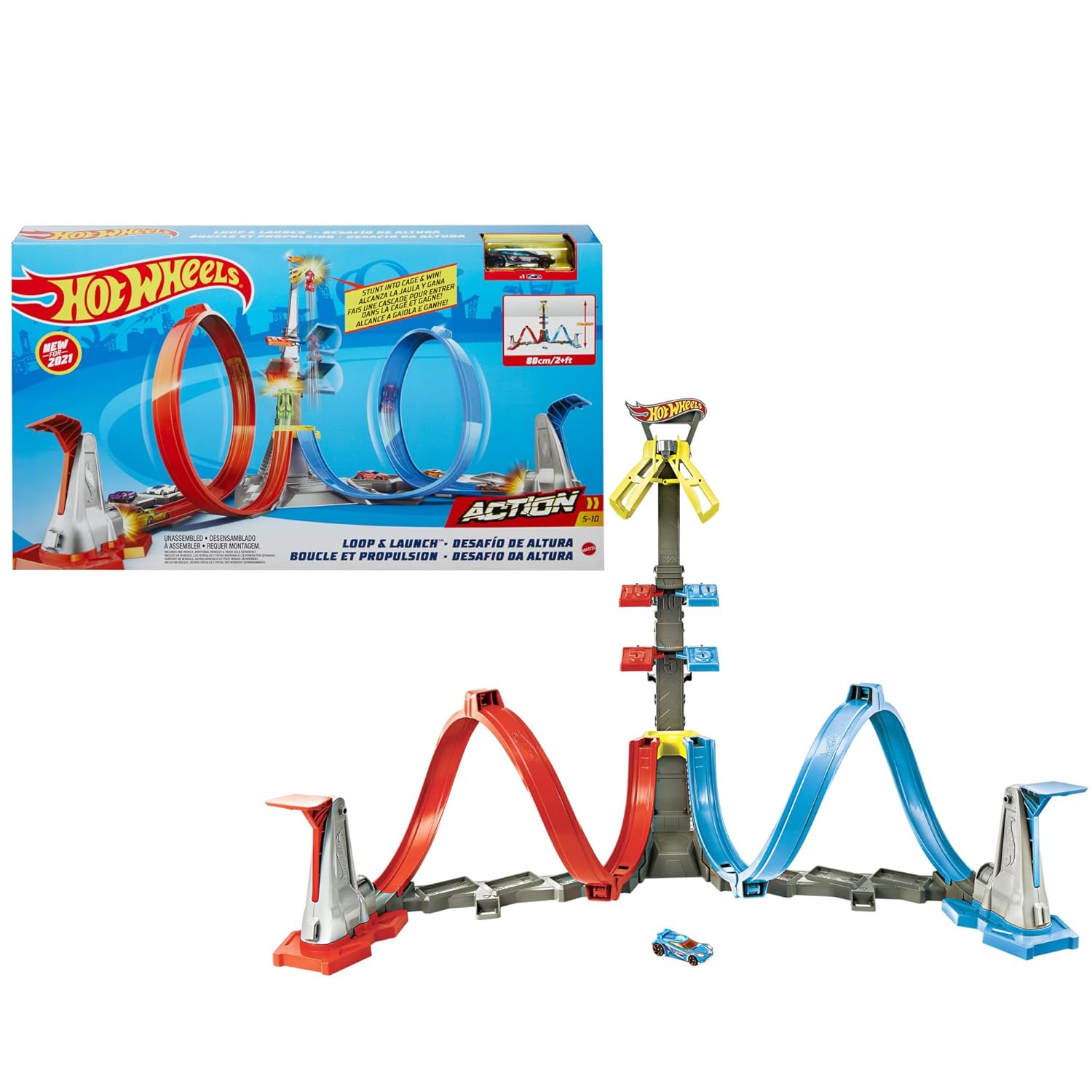 Hot Wheels Action Mattel Loop & Launch Track Set for Kids 5-10 Years Old