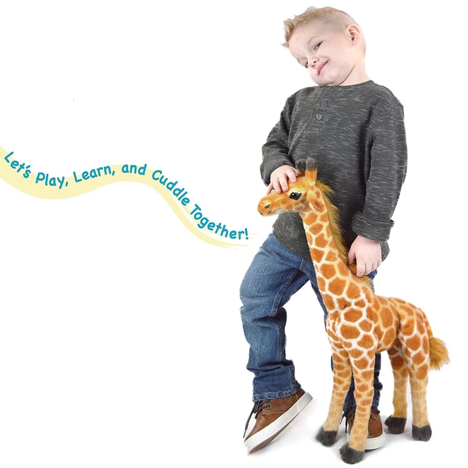 Tickles Jafari Giraffe Soft Stuffed Plush Animal Toy for Kids Brown 45 cm